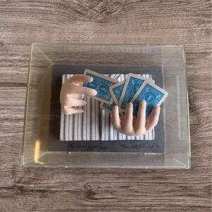 1997 Helene & Bill Leonardi Art‎ Sculptured Hands "The Card Player" RARE Signed